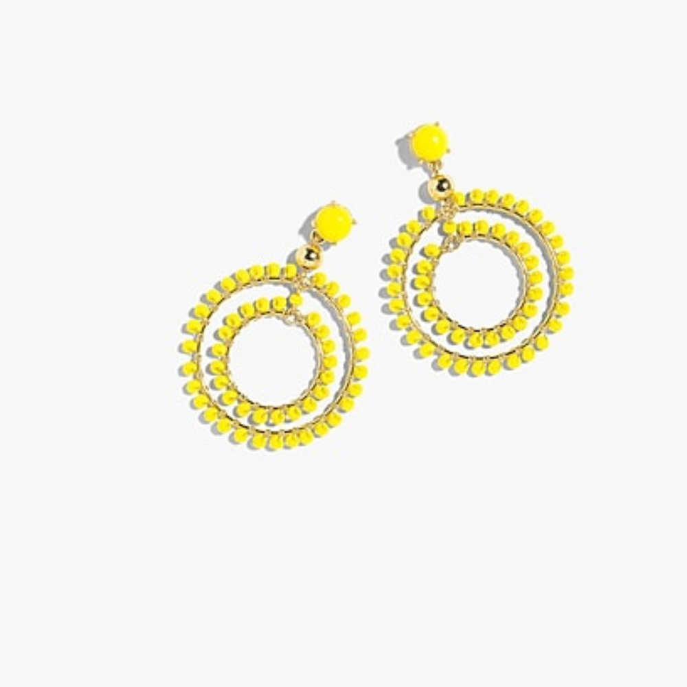 JCREW Double Hoop Earrings Yellow